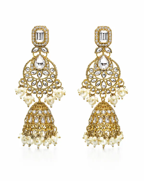 Gold-Toned_Stone_Studded_Maang_Tikka_And_Jhumka_Set_for_Women