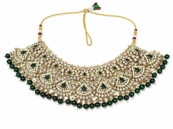 Green_Gold-Tone_Kundan_Bridal_Jewellery_Set_for_Women