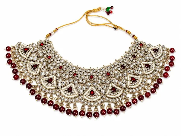 Gold-Tone_Stone-Studded_Choker_Necklace_Set_for_Women