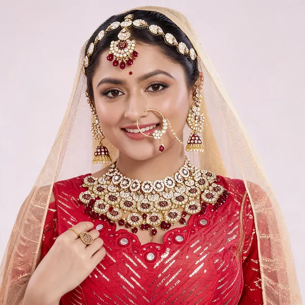 Maroon_Gold-Plated_Kundan_Pearl_Bridal_Jewellery_Set_For_Women