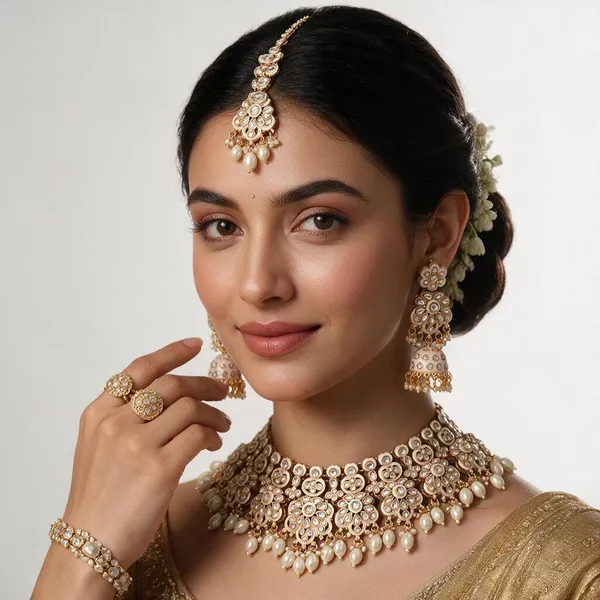 White_Gold-Plated_Kundan_Pearl_Bridal_Jewellery_Set_For_Women