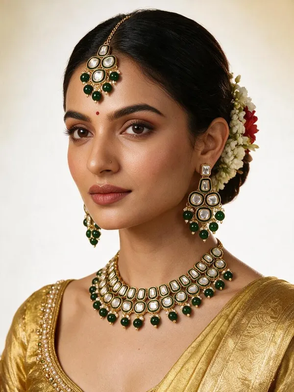 Green_Gold-Tone_Kundan_Chandelier_Earrings_For_Women