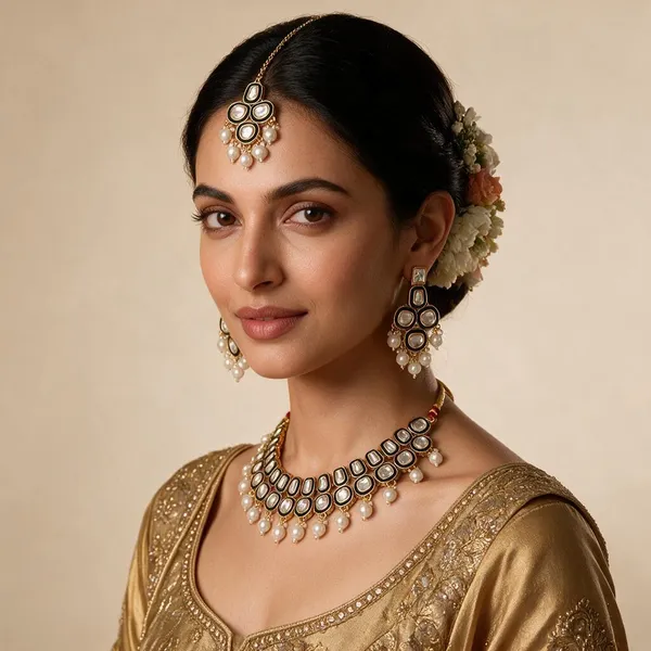 Gold-Tone_Kundan_Pearl_Necklace_And_Earrings_Set_For_Women