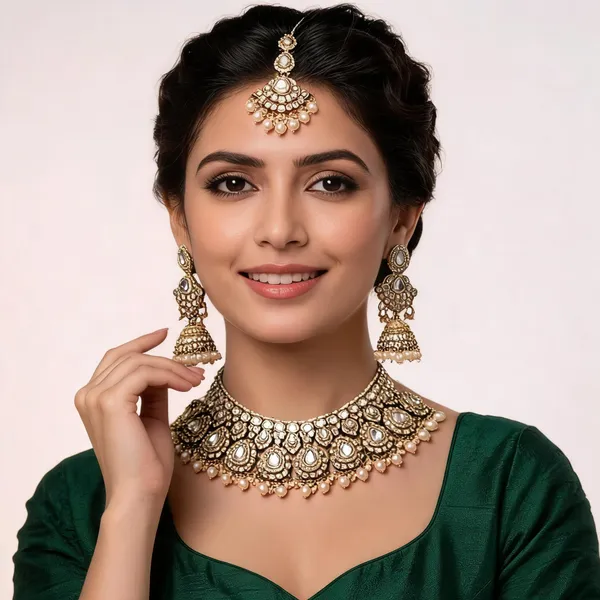 White_Gold-Plated_Kundan_Pearl_Bridal_Jewellery_Set_For_Women