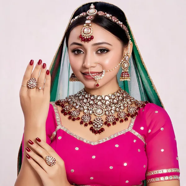 Maroon_Gold-Plated_Kundan_Pearl_Bridal_Jewellery_Set_For_Women