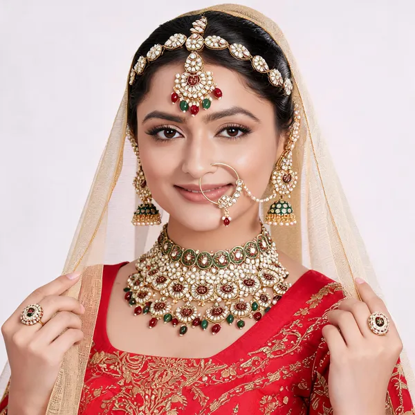 Maroon_Green_Gold-Plated_Kundan_Pearl_Bridal_Jewellery_Set_For_Women