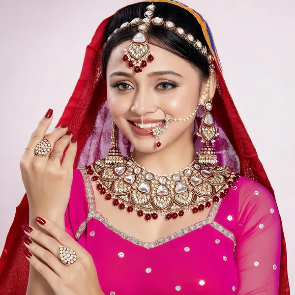 Maroon_Gold-Plated_Kundan_Pearl_Bridal_Jewellery_Set_For_Women