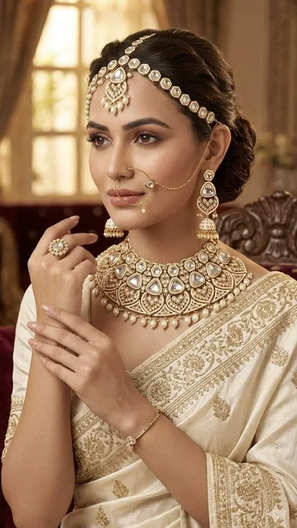 White_Gold-Plated_Kundan_Pearl_Bridal_Jewellery_Set_For_Women