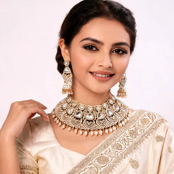 White_Gold-Plated_Kundan_Pearl_Bridal_Jewellery_Set_For_Women