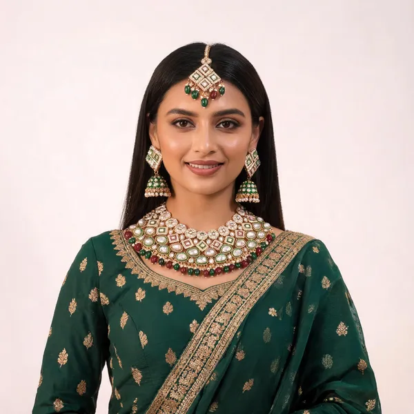 Maroon_Green_Gold-Plated_Kundan_Pearl_Bridal_Jewellery_Set_For_Women