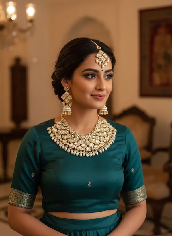 White_Gold-Plated_Kundan_Pearl_Bridal_Jewellery_Set_For_Women