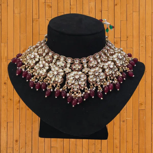 Maroon_Gold-Plated_Kundan_Pearl_Bridal_Jewellery_Set_For_Women