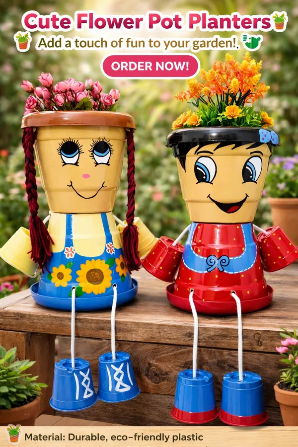 Plastic_Decorative_Character_Flower_Planter_Set_Of_2