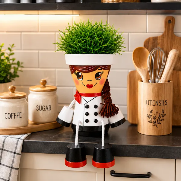 Plastic_Decorative_Chef_Girl_Figurine_Planter