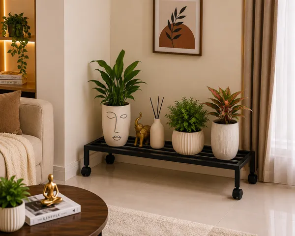 Iron_Minimalist_Black_Trolley_Plant_Stand
