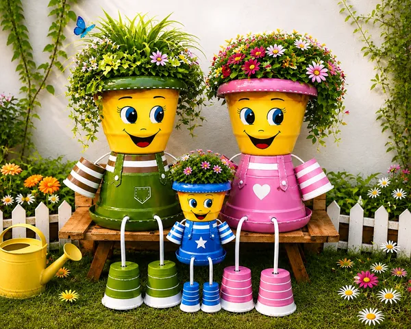 Plastic_Decorative_Painted_Character_Planters_Set_Of_3