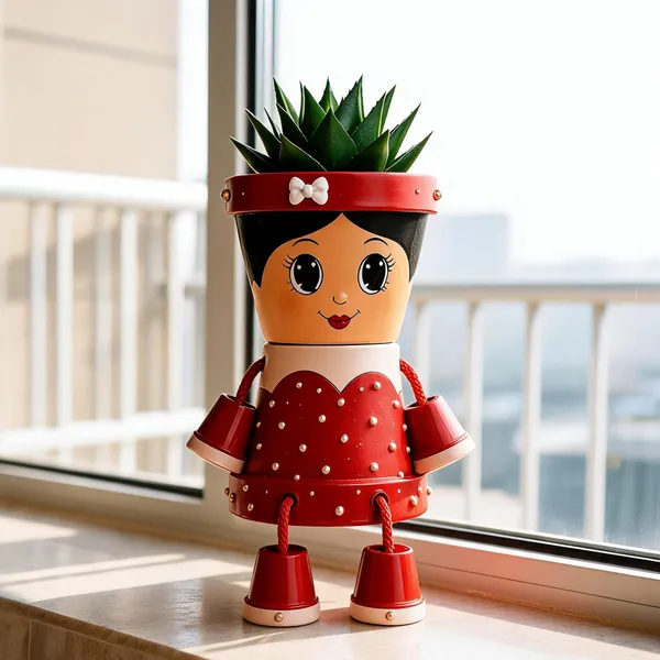 Plastic_Decorative_Couple_Character_Planters_Set_Of_2