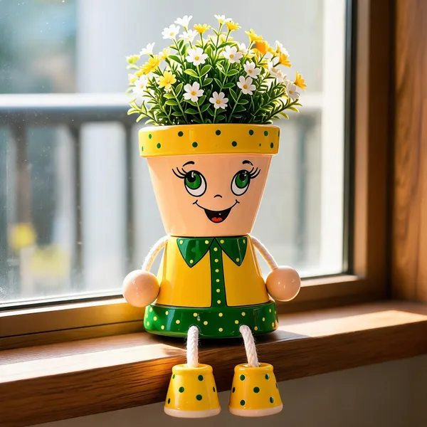 Plastic_Decorative_Polka_Dot_Character_Planters_Set_Of_2