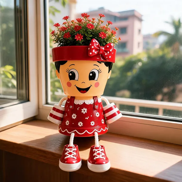 Plastic_Decorative_Cartoon_Couple_Flower_Pots_Set_Of_2