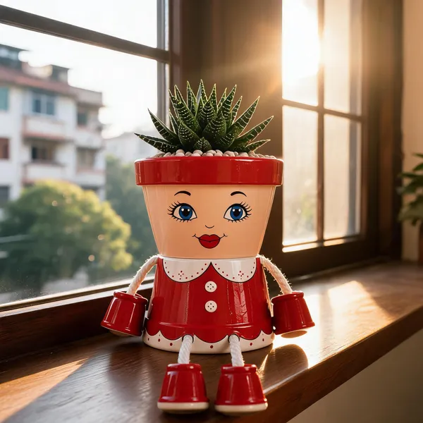 Plastic_Decorative_Character_Design_Planters_Set_Of_2