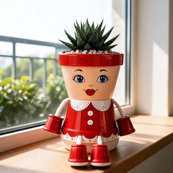 Plastic_Decorative_Character_Design_Planters_Set_Of_2