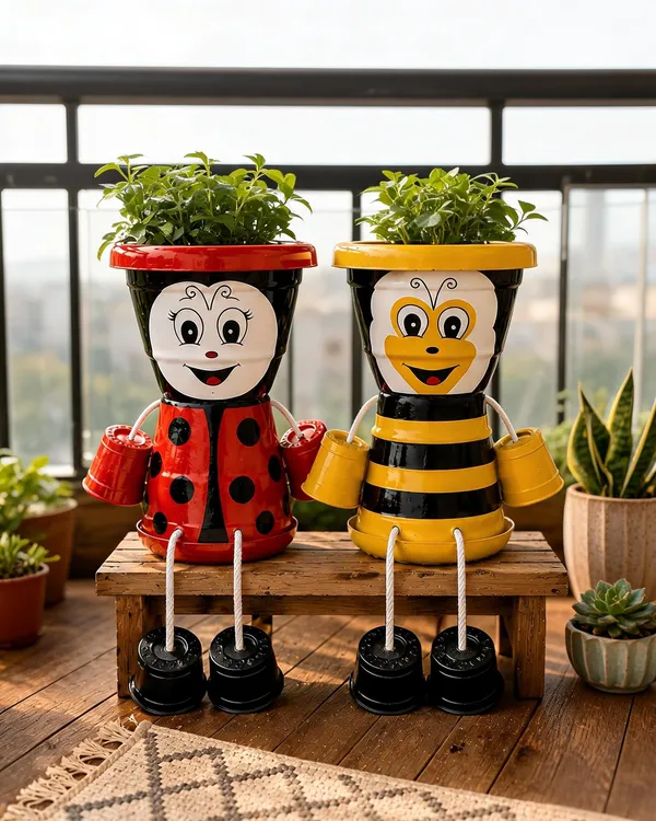 Plastic_Decorative_Ladybug_Bee_Character_Planter_Set_Of_2