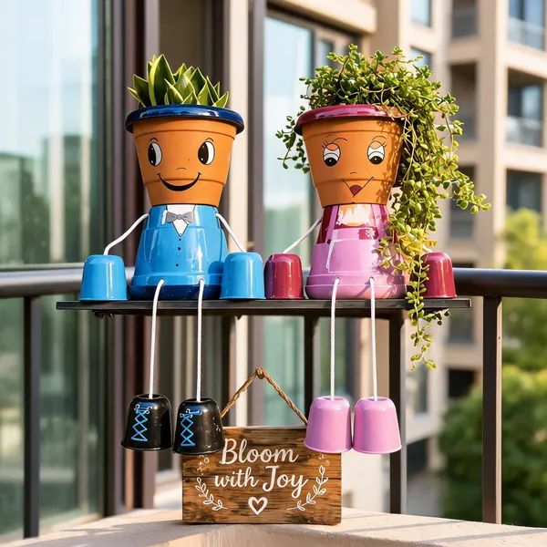 Plastic_Decorative_Painted_Character_Planter_Set_Of_2