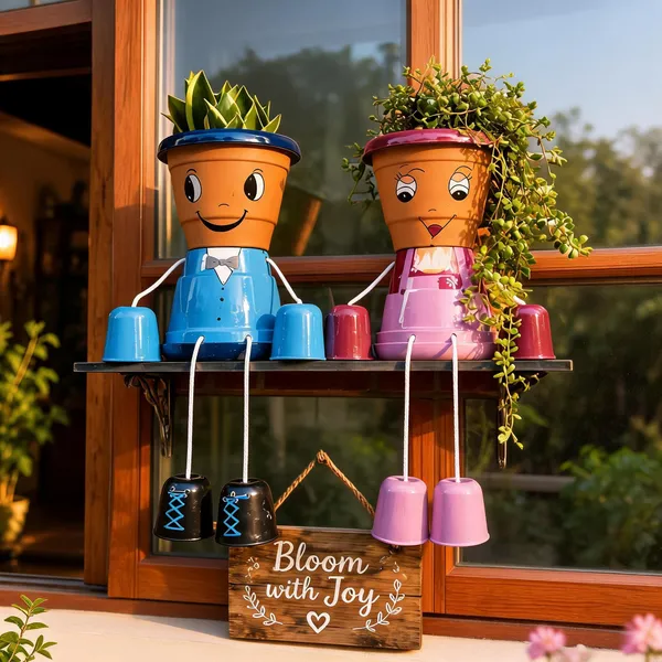 Plastic_Decorative_Painted_Character_Planter_Set_Of_2