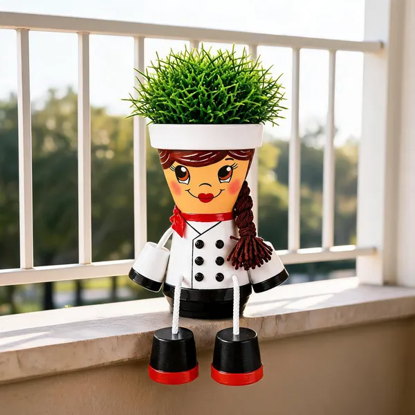 Plastic_Decorative_Chef_Girl_Figurine_Planter