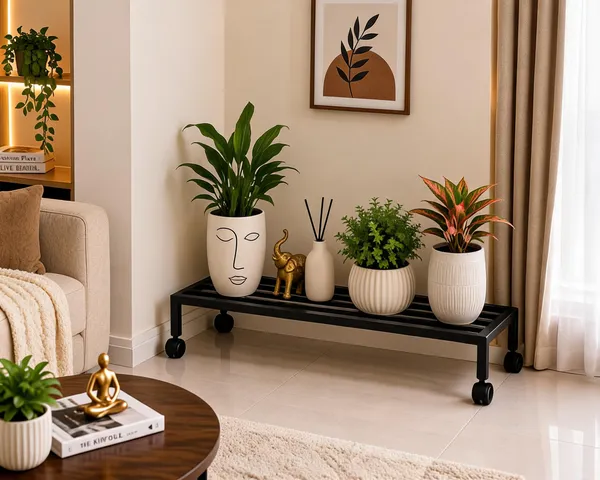 Iron_Minimalist_Black_Trolley_Plant_Stand