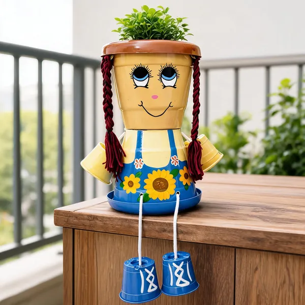 Plastic_Decorative_Character_Flower_Planter_Set_Of_2