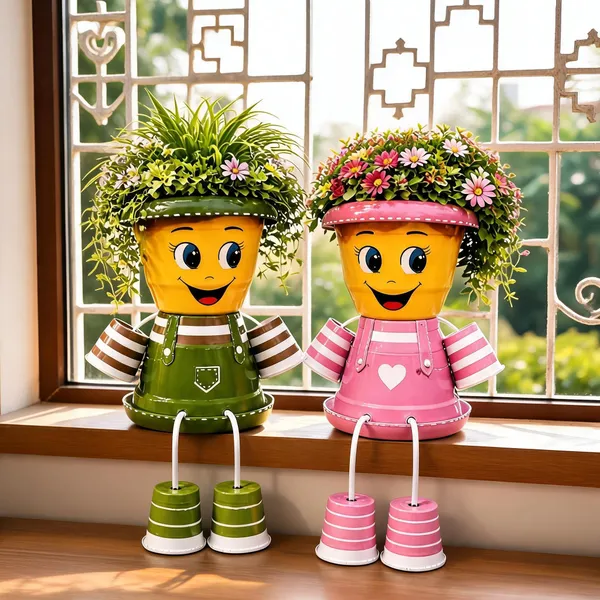 Plastic_Decorative_Character_Floral_Planter_Pot_Set_Of_2