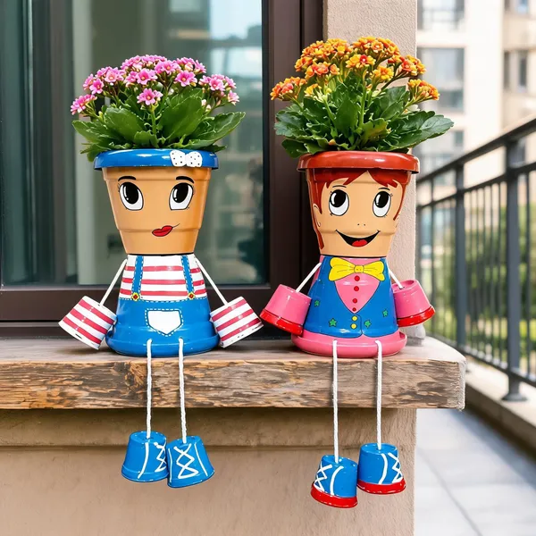 Plastic_Decorative_Character_Design_Planter_Pot_Set_Of_2