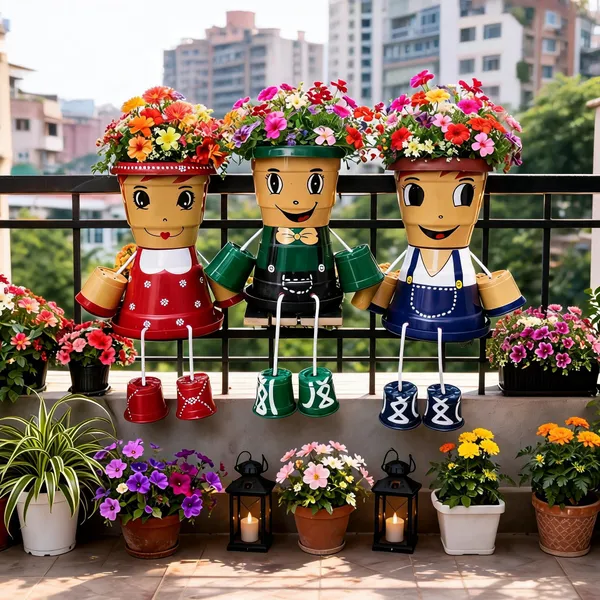 Plastic_Decorative_Doll_Figurine_Planter_Set_Of_3