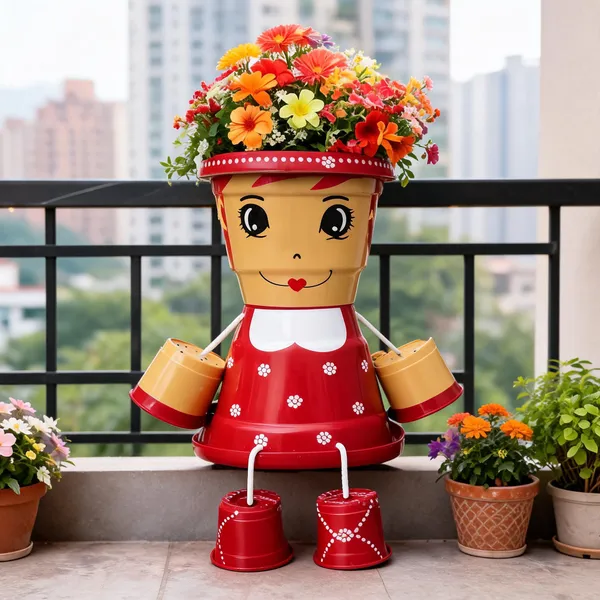 Plastic_Decorative_Doll_Figurine_Planter_Set_Of_3