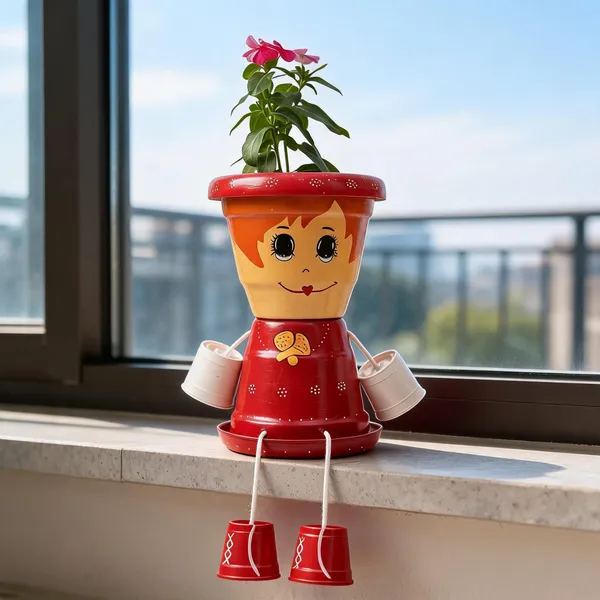 Plastic_Decorative_Painted_Figurine_Hanging_Legs_Planter_Set_Of_2
