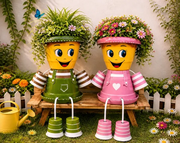 Plastic_Decorative_Character_Floral_Planter_Pot_Set_Of_2
