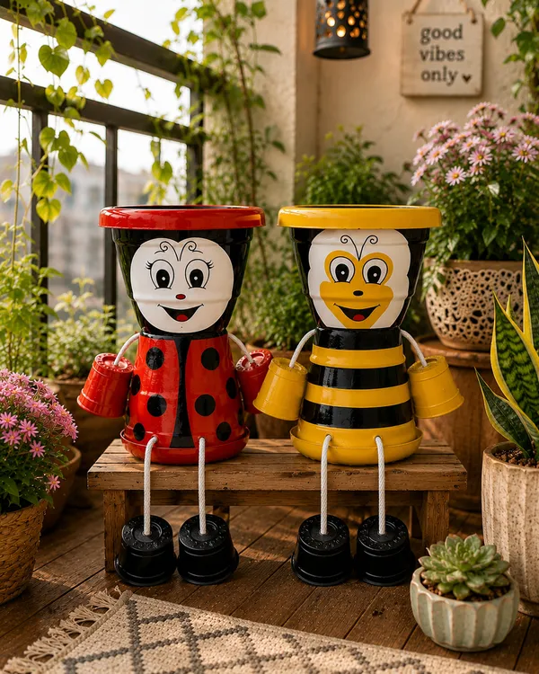 Plastic_Decorative_Ladybug_Bee_Character_Planter_Set_Of_2