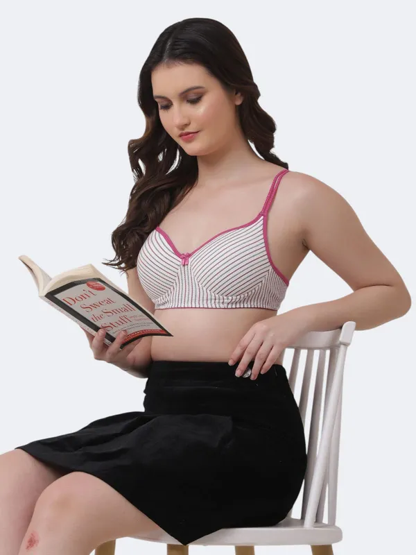 Pink_Premium_Cotton_Striped_Full_Coverage_Bra_For_Women