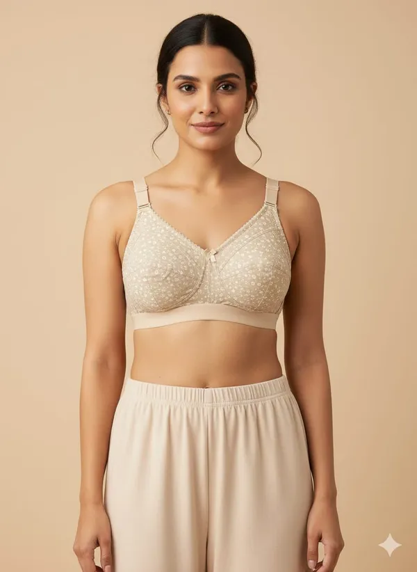 Beige_Premium_Cotton_Lace_Full_Coverage_Bra_For_Women