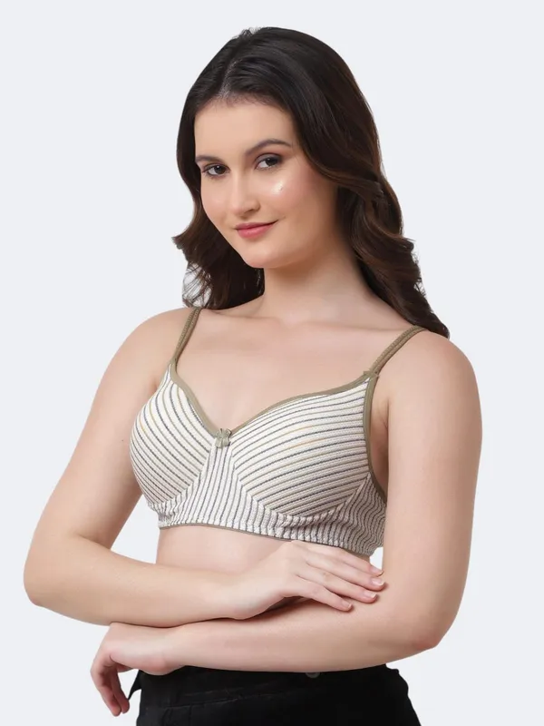 Beige_Premium_Cotton_Striped_Full_Coverage_Bra_For_Women