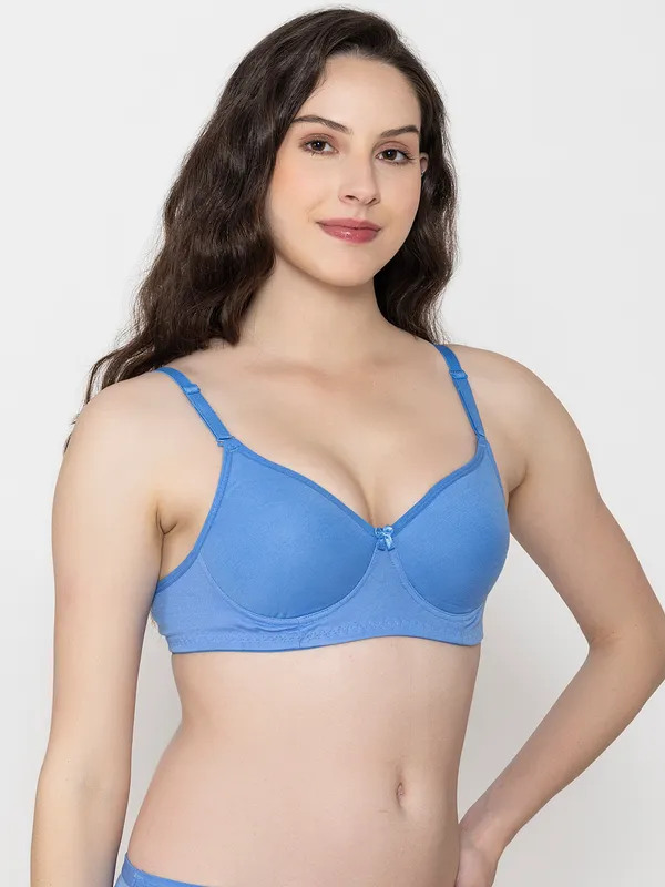 Blue_Premium_Cotton_Molded_Cup_Bra_For_Women