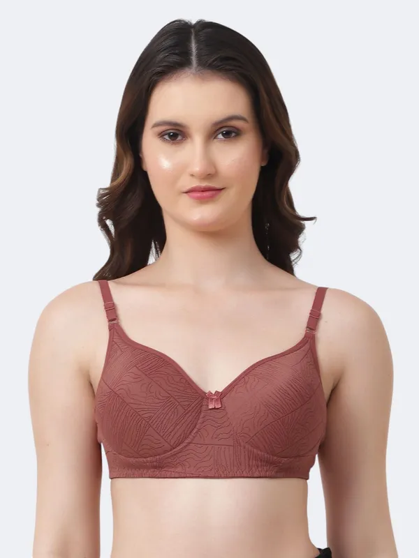 Brown_Premium_Cotton_Textured_Full_Coverage_Bow_Detail_Bra_For_Women