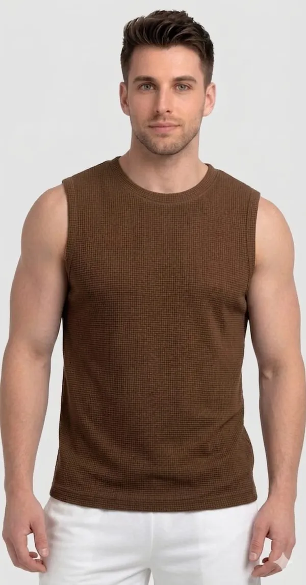 Brown_Premium_Cotton_Regular_Fit_Sleeveless_Gym_Vest_For_Men