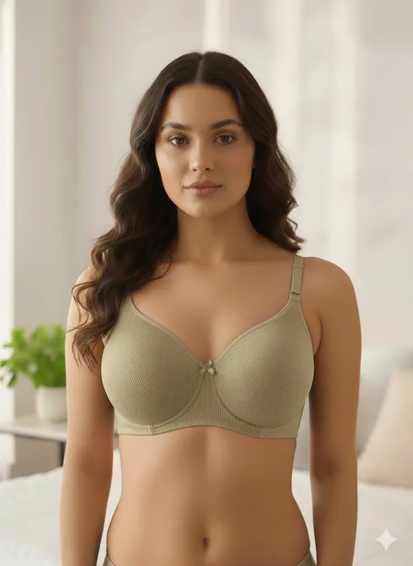 Olive_Premium_Cotton_Ribbed_Full_Coverage_Bra_For_Women