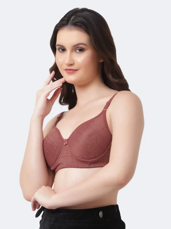 Brown_Premium_Cotton_Textured_Full_Coverage_Bow_Detail_Bra_For_Women