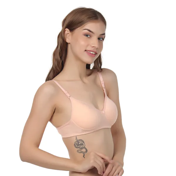 Peach_Premium_Cotton_Seamless_Bra_For_Women