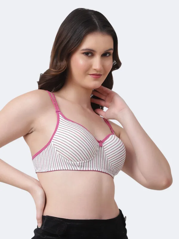 Pink_Premium_Cotton_Striped_Full_Coverage_Bra_For_Women