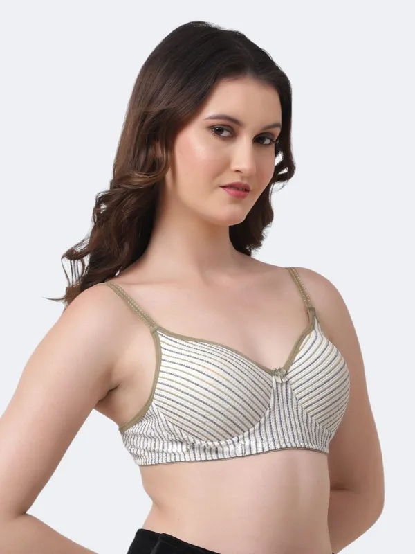 Beige_Premium_Cotton_Striped_Full_Coverage_Bra_For_Women