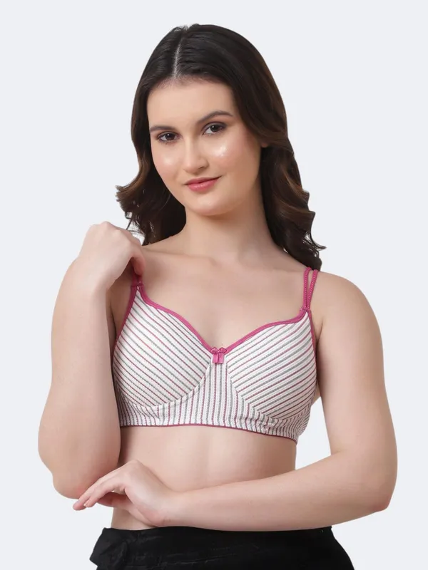 Pink_Premium_Cotton_Striped_Full_Coverage_Bra_For_Women